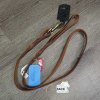 Dog Twisted Leather Leash, Snap, Handle, Tag, *new
