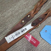 Dog Twisted Leather Leash, Snap, Handle, Tag, *new
