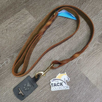 Dog Twisted Leather Leash, Snap, Handle, Tag, *new
