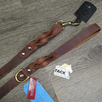 Dog Twisted Leather Leash, Snap, Handle, Tag, *new
