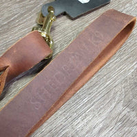Dog Twisted Leather Leash, Snap, Handle, Tag, *new
