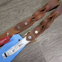 Dog Twisted Leather Leash, Snap, Handle, Tag, *new

