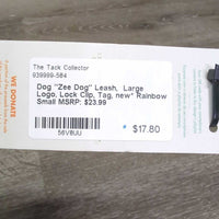 Dog "Zee Dog" Leash, Large Logo, Lock Clip, Tag, new*
