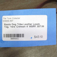 Dog Tribe Leather Leash, Tag, *new
