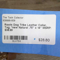 Dog Tribe Leather Collar, Tag, *new
