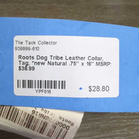 Dog Tribe Leather Collar, Tag, *new
