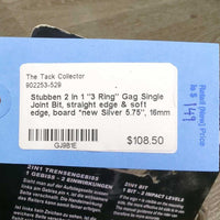"3 Ring" Gag Single Joint Bit, straight edge & soft edge, board *new
