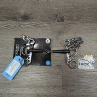 SS Thin Rubber Pelham Bit, chain, hooks, board *new
