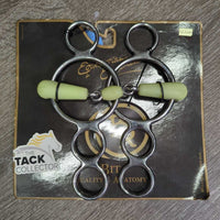 3 Ring Double Joint Gag "Apple Mouth" Bit, center roller *new, mnr scuffs
