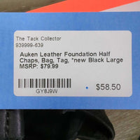 Leather Foundation Half Chaps, Bag, Tag, *new
