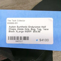 Synthetic Endurance Half Chaps, Inside Grip, Bag, Tag, *new
