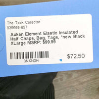 Element Elastic Insulated Half Chaps, Bag, Tags, *new
