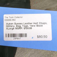 Sussex Leather Half Chaps, Glittery, Bag, Tags, *new
