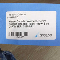 Cecelia Womens Denim Fullgrip Breech, Tags, *new
