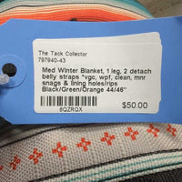 Med Winter Blanket, 1 leg, 2 detach belly straps *vgc, wpf, clean, mnr snags & lining holes/rips

