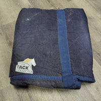 Felt Lined Hvy Cordura Closed Front Winter Stable Blanket, attached Belly "Hannoverian" *gc, clean, repairs, older, puckers, unstitched edge
