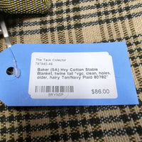 Hvy Cotton Stable Blanket, twine tail *vgc, clean, holes, older, hairy
