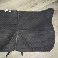 "Pro Core Trainer" Swallowtail Quilt Saddle Pad, 2x Stretchy elastic straps *gc, clean, rubs, pills, frays, hair, fuzzy
