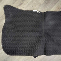 "Pro Core Trainer" Swallowtail Quilt Saddle Pad, 2x Stretchy elastic straps *gc, clean, rubs, pills, frays, hair, fuzzy
