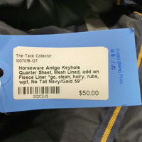 Keyhole Quarter Sheet, Mesh Lined, add on Fleece Liner *gc, clean, hairy, rubs, wpf, No Tail
