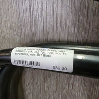 Folding Metal Saddle Stand, wire bottom rack, tag *gc, rust, scuffs, scratches, mnr dirt
