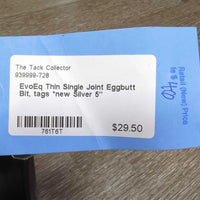 Thin Single Joint Eggbutt Bit, tags *new

