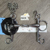 LS Hollow Double Joint French Link Pelham Bit, hooks, chain, tags *new
