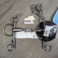 LS Hollow Double Joint French Link Pelham Bit, hooks, chain, tags *new
