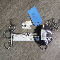 SS Thin Single Joint Pelham Bit, hooks, chain, tags *new
