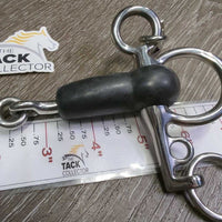 SS Rubber Single Joint Pelham Bit, hooks, chain, tags *new
