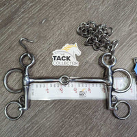 SS Thin Single Joint Pelham Bit, hooks, chain, tags *new
