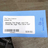 Thin Single Joint Full Cheek Bit, tags *new
