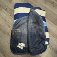 Hvy Stable Blanket *fair, v.dirty, lining holes, smells, film, pulled seams, snags, holes, slices, scratches

