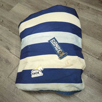 Hvy Stable Blanket *fair, v.dirty, lining holes, smells, film, pulled seams, snags, holes, slices, scratches
