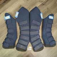 Tall Front & Hind Shipping Boots, Fleece Lined *gc, clean, older, mnr edge tears, rubs, thin spots, clumpy, faded, stains, threads
