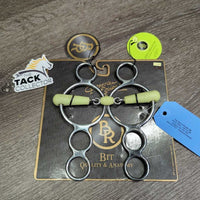 3 Ring Double Joint Gag "Apple Mouth" Bit, center roller, board, tags *new, mnr scuffs
