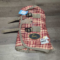 Mesh Lined Rain Sheet, 2 legs, tail *gc, clean, faded, 0 Wpf, rubs, holes, stains, edge frays, snags, scratches
