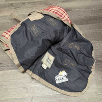 Mesh Lined Rain Sheet, 2 legs, tail *gc, clean, faded, 0 Wpf, rubs, holes, stains, edge frays, snags, scratches
