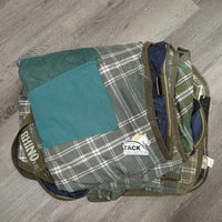 Light ?100g Winter Blanket, tail *gc/fair, clean, faded, repairs, stains, discolored, snags, holes, NO wpf, older, rusty & bent front buckles
