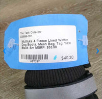 4 Fleece Lined Winter Dog Boots, Mesh Bag, Tag *new
