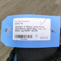 4 Fleece Lined Winter Dog Boots, Mesh Bag, Tag *new
