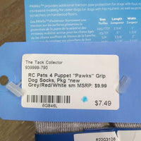 4 Puppet "Pawks" Grip Dog Socks, Pkg *new
