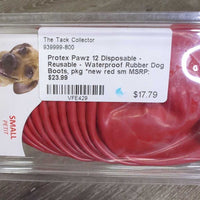 12 Disposable - Reusable - Waterproof Rubber Dog Boots, pkg *new
