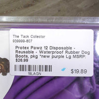 12 Disposable - Reusable - Waterproof Rubber Dog Boots, pkg *new
