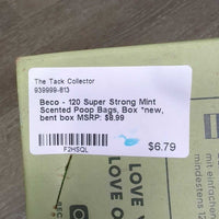 Beco - 120 Super Strong Mint Scented Poop Bags, Box *new, bent box
