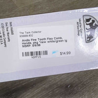 Fine Tooth Flea Comb, Handle, pkg *new
