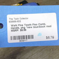 Fine Tooth Flea Comb, Handle, pkg *new
