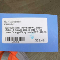 Mut Travel Bowl, Zipper Sides, 2 Bowls zipped into 1, tag *new
