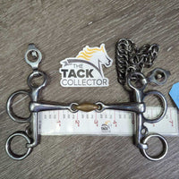 SS Double Joint Lozenge Pelham Bit, hook, chain *like new, mnr scuffs
