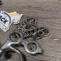 SS Double Joint Lozenge Pelham Bit, hook, chain *like new, mnr scuffs
